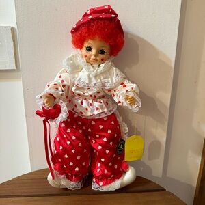 Vintage 1988 Brinn’s Valentines Doll / Clown Doll